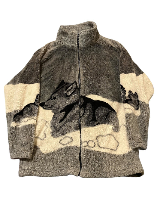 Black Mountain Wolf's AOP Full Zip Fleece